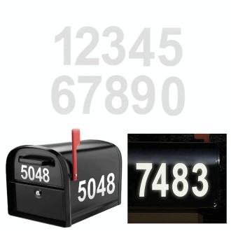 Night Reflective Mailbox Digital Number Waterproof Sticker, Size: 3 inches(White)