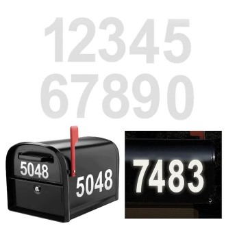 Night Reflective Mailbox Digital Number Waterproof Sticker, Size: 4 inches(White)