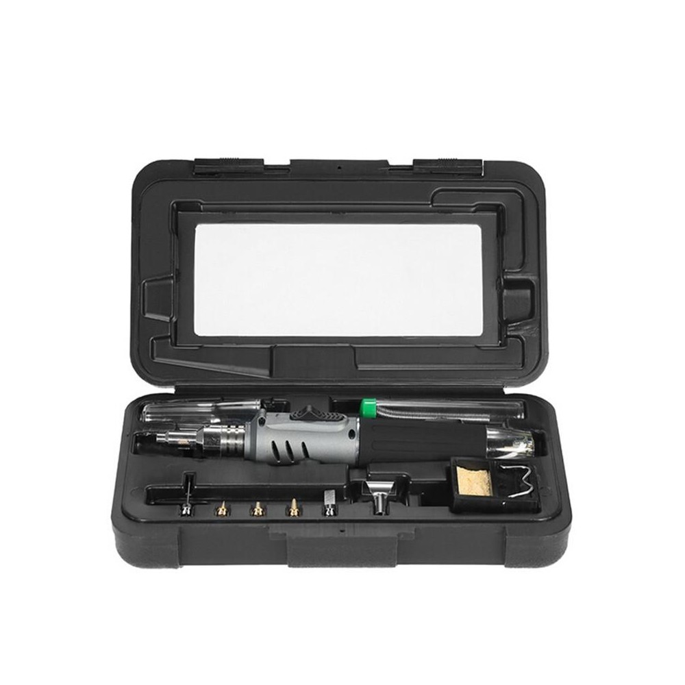 HS-1115K 10-in-1 Multifunctional Gas Soldering Iron Tool Set(Gray Handle)