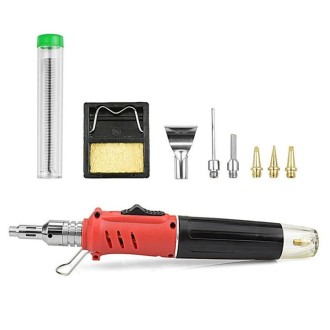 HS-1115K 10-in-1 Multifunctional Gas Soldering Iron Tool Set(Gray Handle)