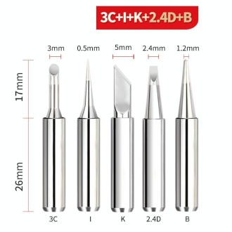 5-in-1  900M-T Internal Heating Soldering Iron Tip  for 936 Sleeve Casing