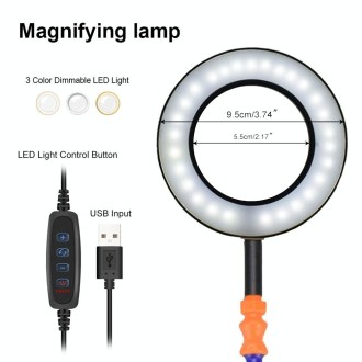 Phone PCB Circuit Board Repair Fixed Folder Welding Assisted DIY Model Clamping Tool, Style: 5 Claws+Magnifying Glass Lamp (Blue