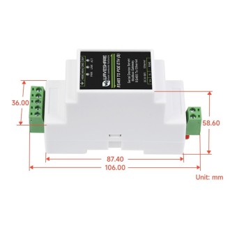 Waveshare Din Rail RS485 to RJ45 Serial Server with POE Function