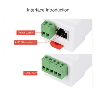 Waveshare Din Rail RS485 to RJ45 Serial Server with POE Function