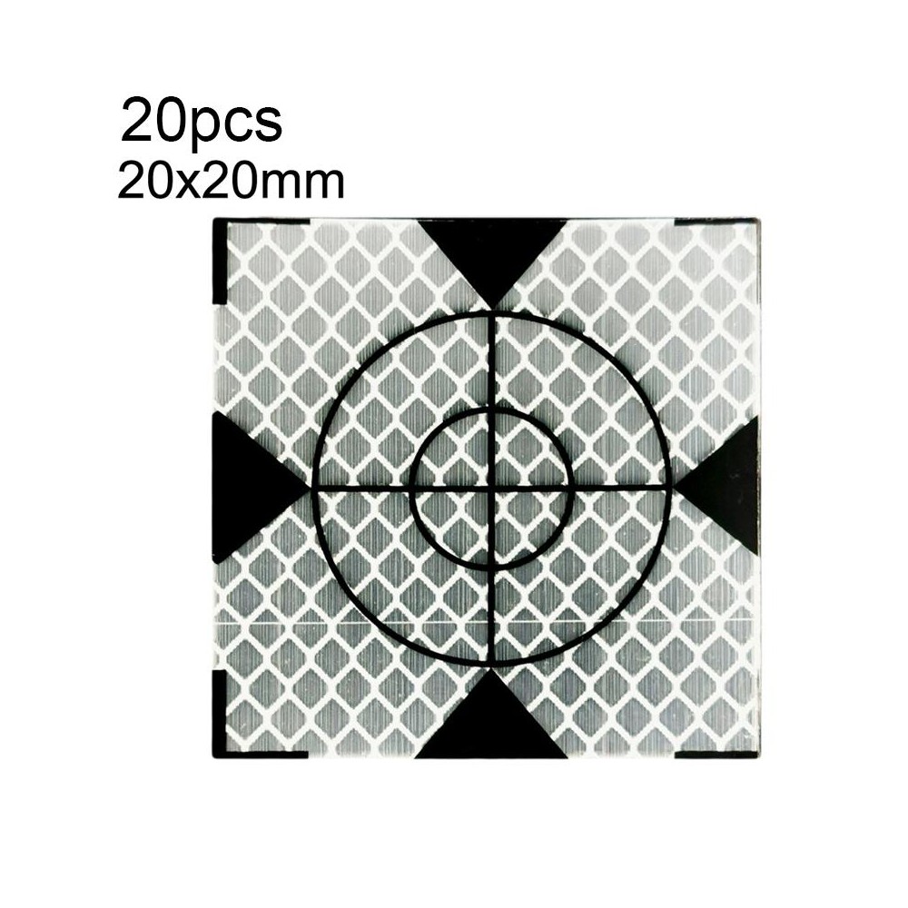 20pcs FP001 Diamond Tunnel Mapping Reflective Sticker Monitoring Measurement Point Sticker, Size: 20x20mm With Triangle