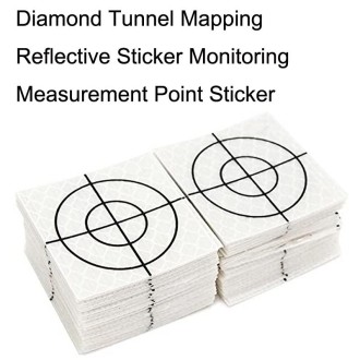 20pcs FP001 Diamond Tunnel Mapping Reflective Sticker Monitoring Measurement Point Sticker, Size: 20x20mm With Triangle