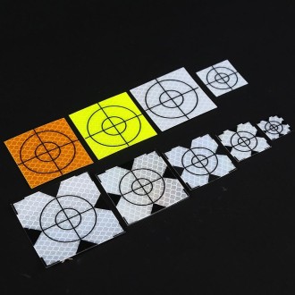 20pcs FP001 Diamond Tunnel Mapping Reflective Sticker Monitoring Measurement Point Sticker, Size: 20x20mm With Triangle