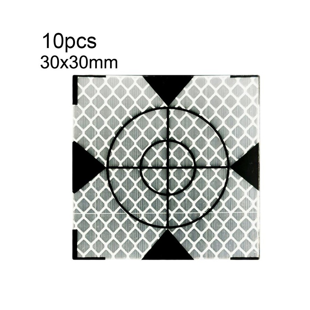 10pcs FP001 Diamond Tunnel Mapping Reflective Sticker Monitoring Measurement Point Sticker, Size: 30x30mm With Triangle