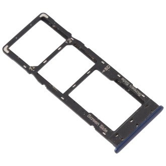 For Infinix X627 Smart 3 Plus SIM Card Tray + SIM Card Tray + Micro SD Card Tray (Blue)