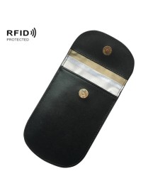 Anti-scanning Anti-GPS Positioning Cowhide RFID Car Shielding Key Case(Black)