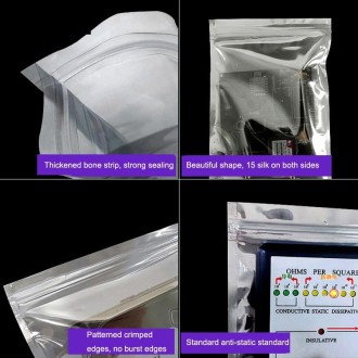 100pcs / Pack 6x9cm Anti-static Shielding Bag Hard Disk Insulation Bag Electronic Plastic Motherboard Packaging Bag