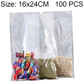 100 PCS Food Vacuum Packaging Transparent Plastic Bag Nylon Fresh-keeping Bag, Size: 16cm x 24cm