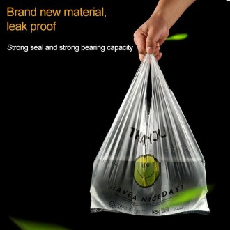 50pcs / Roll 3C Transparent Smiley Plastic Bag Shopping Bag Packaging Bag, Size: 24x40cm