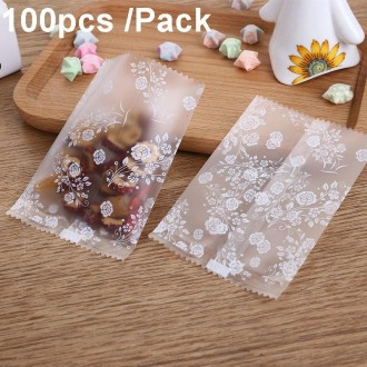 100pcs /Pack 9x11.5cm Translucent Frosted Flower Tea Packaging Bags Biscuit Machine Sealed Plastic Bags