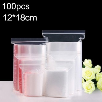 100pcs/pack PE Self Sealing Clear Zip Lock Packaging Bag, 12cm x 18cm, Custom Printing and Size are welcome