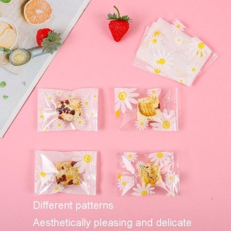 100pcs /Pack 10x13.5cm Daisy Pattern Cookie Packaging Bags Snack Machine Sealable Bags