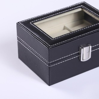 3 Bit PU Leather Watch Storage Box Display Box(Black)