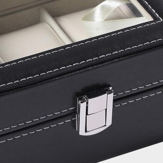 3 Bit PU Leather Watch Storage Box Display Box(Black)