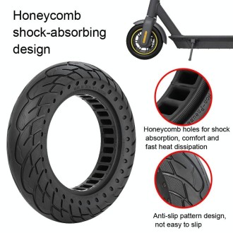 For Ninebot MAX G30 Electric Scooter 10x2.5 Inflatable Honeycomb Solid Run-flat Tire(44mm Slot Blue)