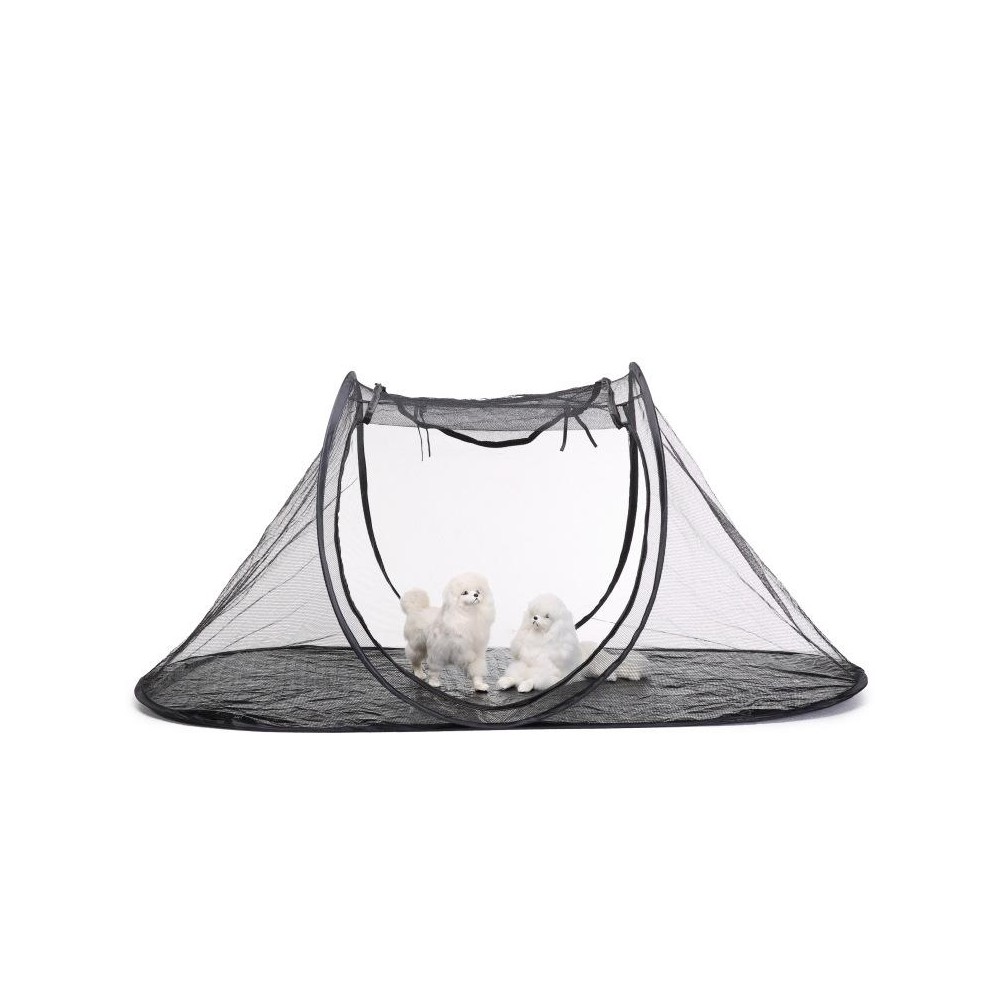 MQ-DZ55 Foldable Storage Outdoor Pet Tent Travel Cat And Dog Kennel(Green Bottom Black Network)