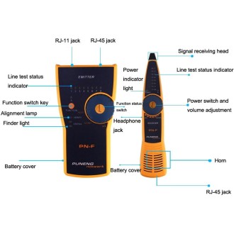 PN-F RJ11 / RJ45 Network Wiring Finder Network Cable Checker POE Tester Anti-interference