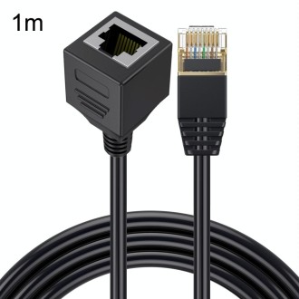 Straight Head 1m Cat 8 10G Transmission RJ45 Male To Female Computer Network Cable Extension Cable(Black)