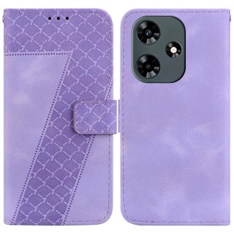 For Infinix Hot 30 7-shaped Embossed Leather Phone Case(Purple)