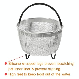 6QT 304 Stainless Steel Steamer Basket Instant Pot Accessories Instant Cooker Draining Steam Basket