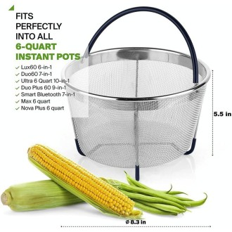 6QT 304 Stainless Steel Steamer Basket Instant Pot Accessories Instant Cooker Draining Steam Basket