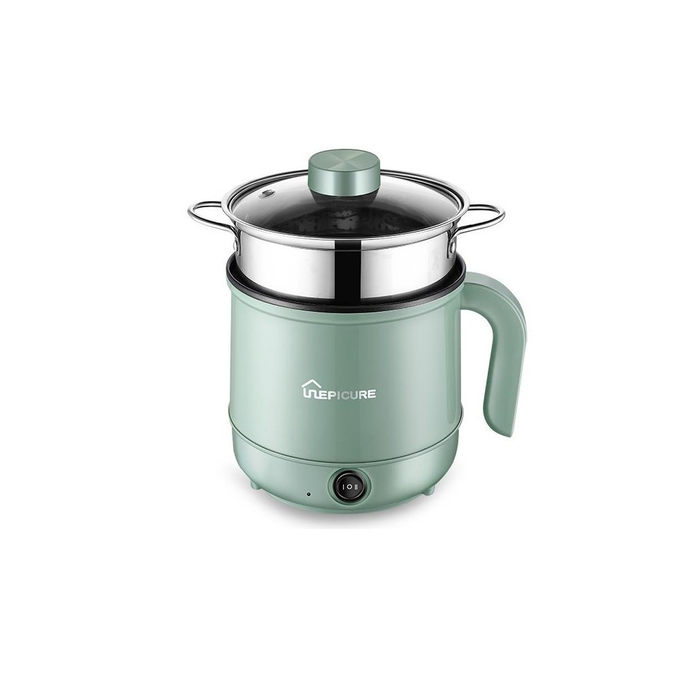 Multi-Function Electric-Cooker Mini Dormitory Student Cooking Rice Stir Frying Non-Stick Pot, 110V US Plug, Colour: Green Manual