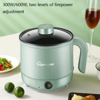 Multi-Function Electric-Cooker Mini Dormitory Student Cooking Rice Stir Frying Non-Stick Pot, 110V US Plug, Colour: Green Manual