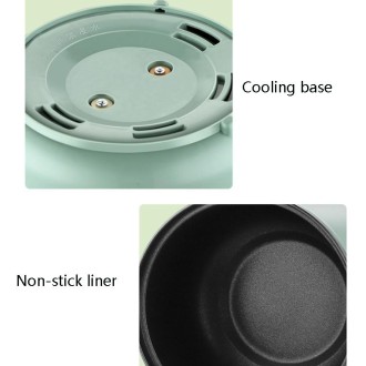 Multi-Function Electric-Cooker Mini Dormitory Student Cooking Rice Stir Frying Non-Stick Pot, 110V US Plug, Colour: Green Manual