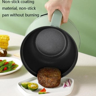 Multi-Function Electric-Cooker Mini Dormitory Student Cooking Rice Stir Frying Non-Stick Pot, 110V US Plug, Colour: Green Manual