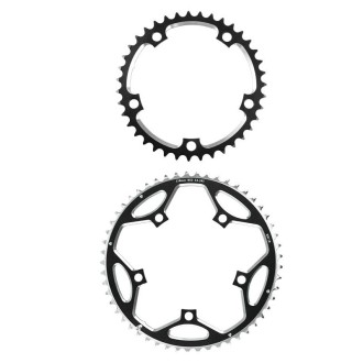 WEST BIKING 2-Piece 53t-39t Road Bike Aluminum Alloy Gear(Black)