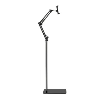 155cm Mobile Phone Tablet Live Broadcast Bedside Lifting Bracket Cantilever Floor Stand (Black)