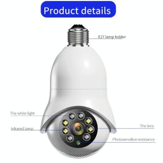 DP31 2.0MP HD Light Bulb WiFi Surveillance Camera, Support Motion Detection, Night Vision, Dual Light Source(White)