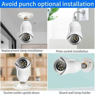 DP31 2.0MP HD Light Bulb WiFi Surveillance Camera, Support Motion Detection, Night Vision, Dual Light Source(White)