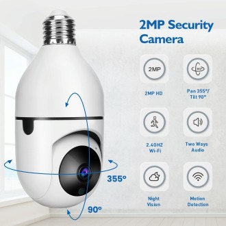 DP17 2.0 Million Pixels Dual Light Source Smart Dual-band WiFi 1080P HD Outdoor Network Light Bulb Camera, Support Infrared Nigh