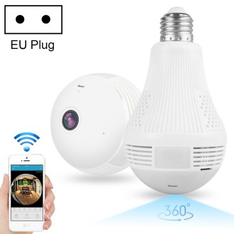 DP1 2.0 Million Pixels 360 Degrees Viewing Angle Light Bulb WiFi Camera, Support One Key Reset & TF Card & Night Vision, EU Plug