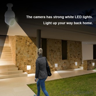 DP19 Smart WiFi HD Outdoor Network Light Bulb Camera, Support Infrared Night Vision & Motion Detection & TF Card