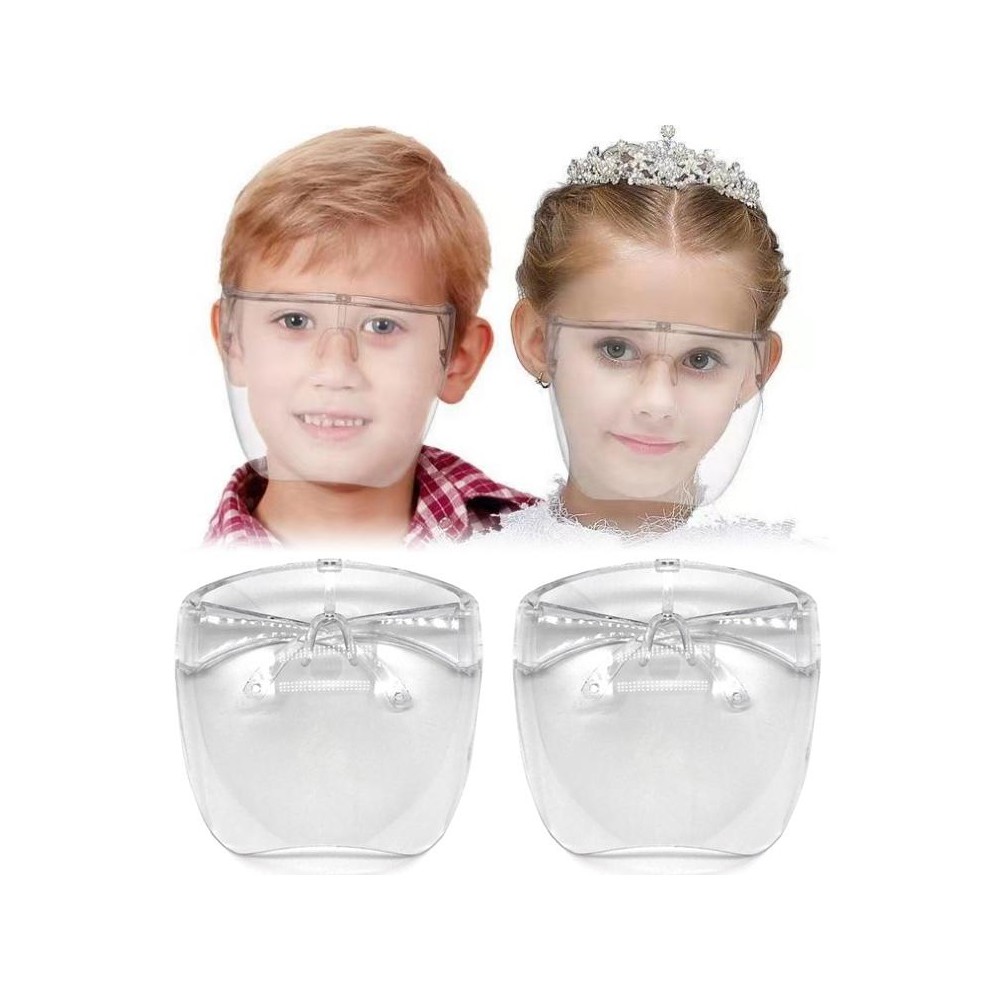 2 PCS Kids Anti-Saliva Splash Anti-Spitting Anti-Fog Face Shield Sunscreen Sunglasses(Transparent)