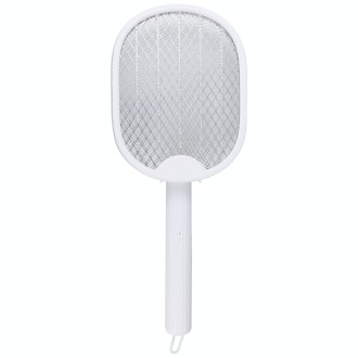 Multifunctional Rotating Folding Electric Mosquito Swatter (White)