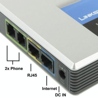 Unlocked LINKSYS SPA2102 VOIP PSTN Phone Adapter with 2x FXS + WAN Port