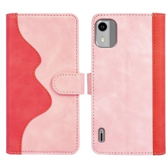 For Nokia C12 Stitching Horizontal Flip Leather Phone Case(Red)