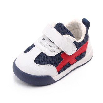 D2678 Autumn Baby Shoes Super Skin Children Sport White Shoees, Size: 20(Dark Blue)