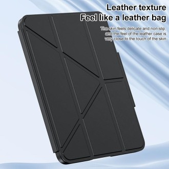 For iPad Pro 12.9 2022 / 2021 / 2020 / 2018 Deformation Buckle Leather Smart Tablet Case(Black)