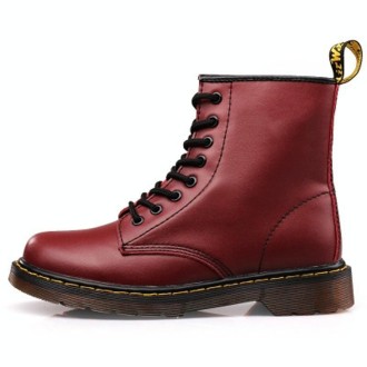 Martin Boots Plus Velvet Couple Tooling Boots, Size: 35(Red Wine)