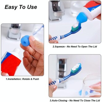 5 PCS Manual Silicone Self-Sealing Toothpaste Cap Aid(Red)