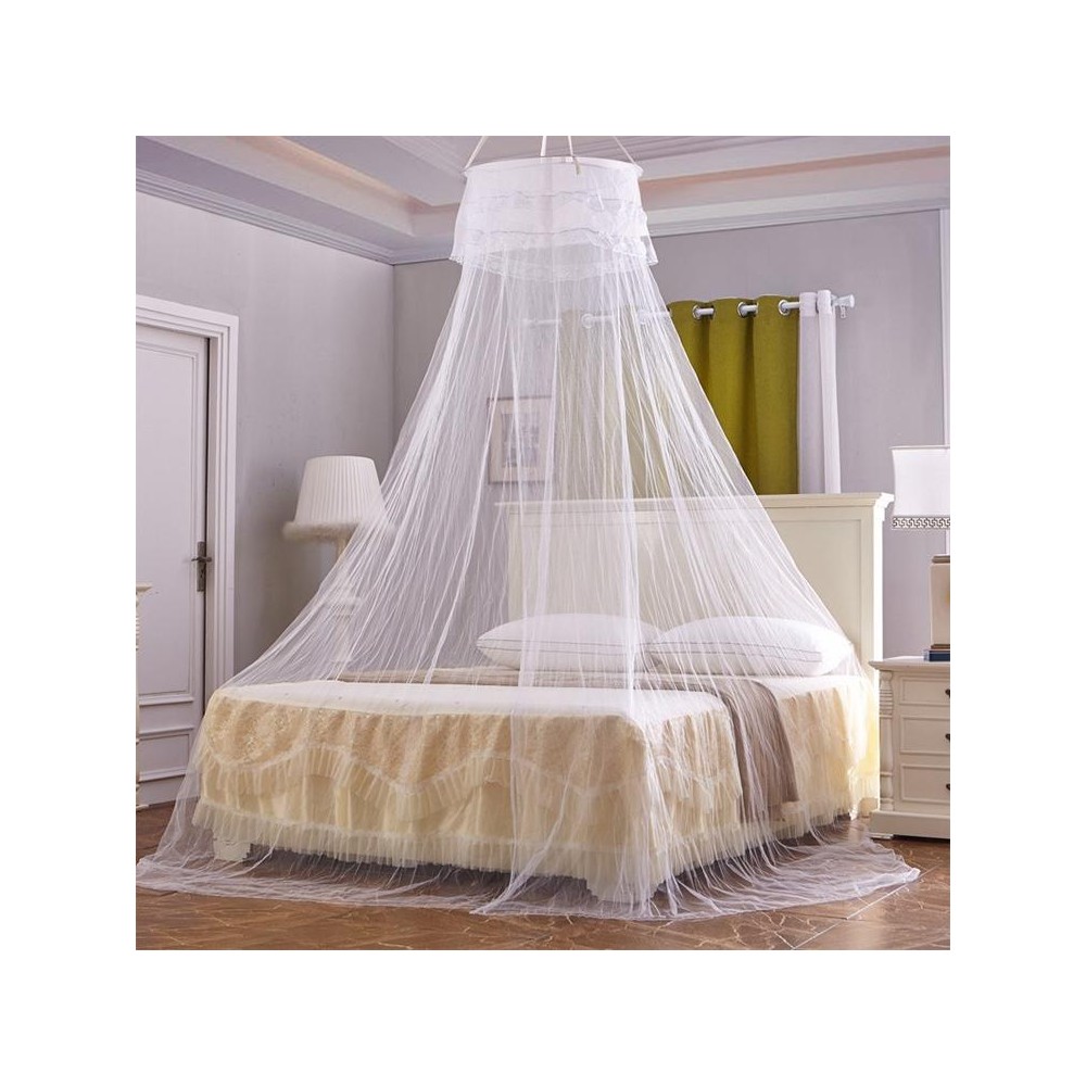 Household Circular Suspended Ceiling Mosquito Net Princess Tents(White)