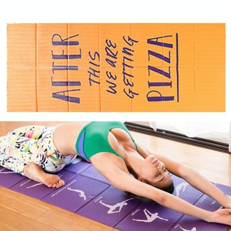 YM15C Portable Travel Thick Fold Yoga Pad Student Nnap Mat, Thickness: 5mm (Orange Print)